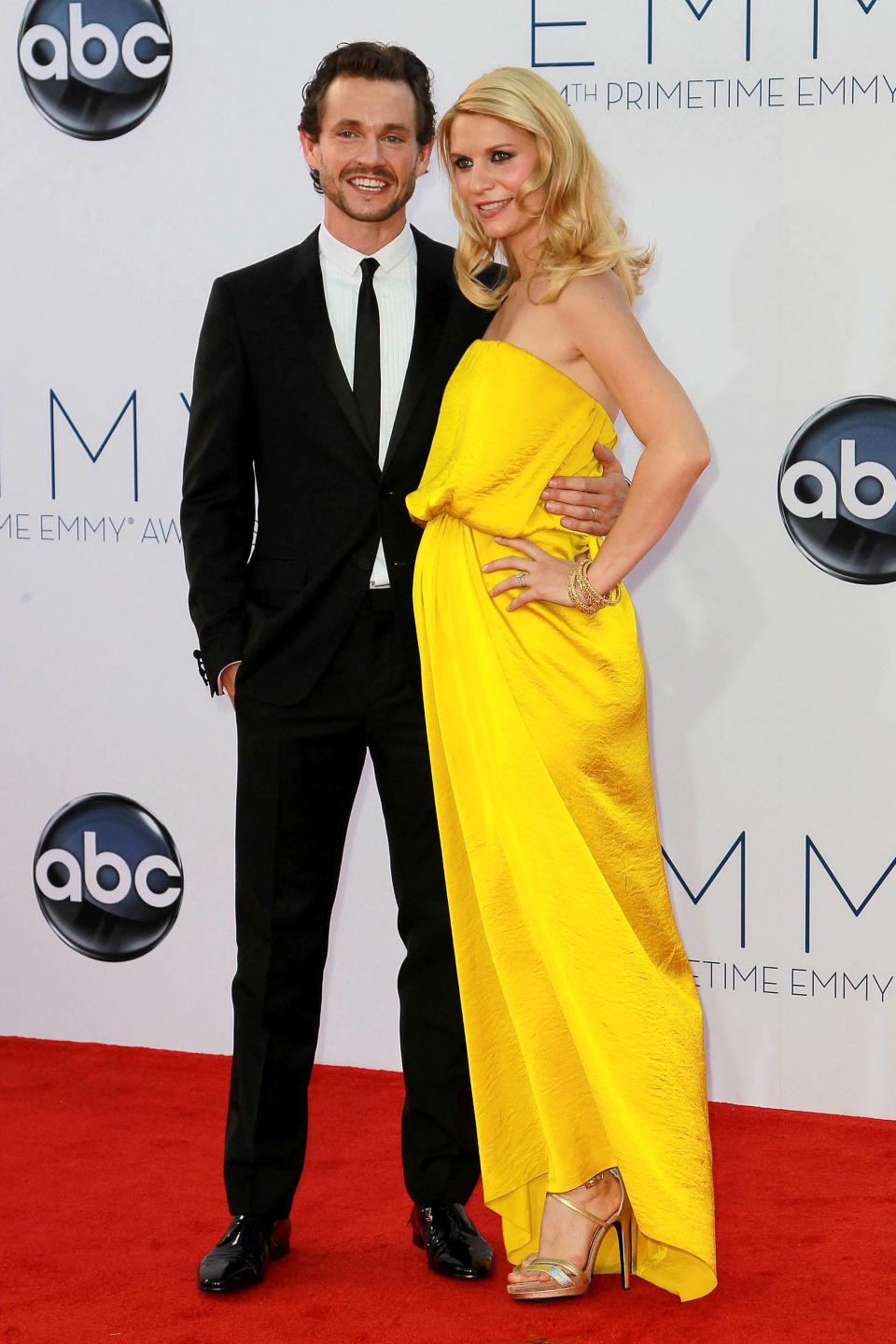 Hugh Dancy and Claire Danes arrive at the 64th Primetime Emmy Awards at the Nokia Theatre in Los Angeles on September 23, 2012.