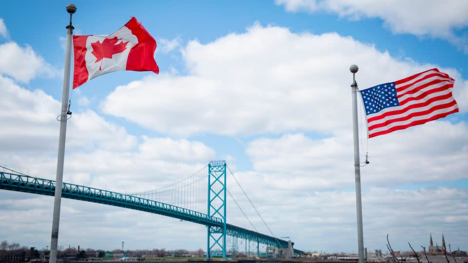 The Ambassador Bridge spans the Detroit River to connect Windsor, Ontario, to Detroit, Michigan.  - Tara Walton/The Washington Post/Getty Images