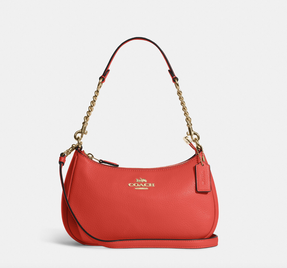 Teri Shoulder Bag in IM/Miami Red (Photo via Coach Outlet)