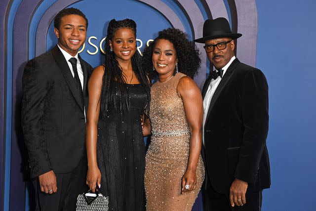 <p>VALERIE MACON/getty</p> Slater Josiah Vance, Bronwyn Golden Vance, US actress and Honorary Award recipient Angela Bassett and US actor Courtney B. Vance in Los Angeles on January 9, 2024.