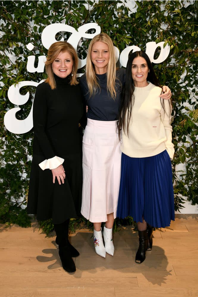 (L-R) Arianna Huffington, Gwyneth Paltrow and Demi Moore