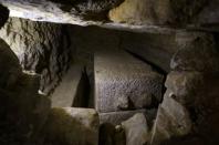 An enclosed coffin seen inside a chamber in a recently discovered burial shaft near Egypt's Saqqara necropolis, in Giza Egypt July 14, 2018. REUTERS/Mohamed Abd El Ghany