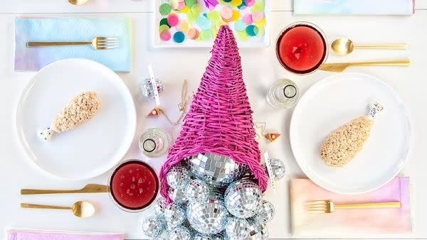 colorful disco thanksgiving table settings
