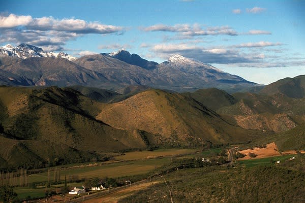 Snow cloaks the Cape Mountains in South Africa