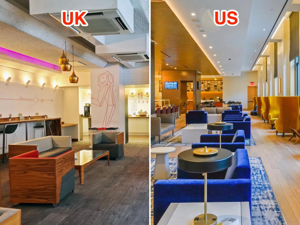 First-class lounges in the UK and US