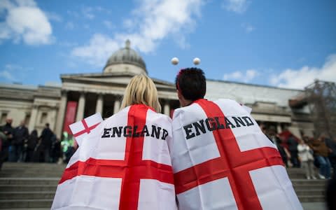 St George's Day celebrations in Trafalgar Square, London - Credit: Warren Allott