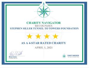 Tunnel to Towers Earns Coveted 4-Star Rating from Charity Navigator for 7th Consecutive Year