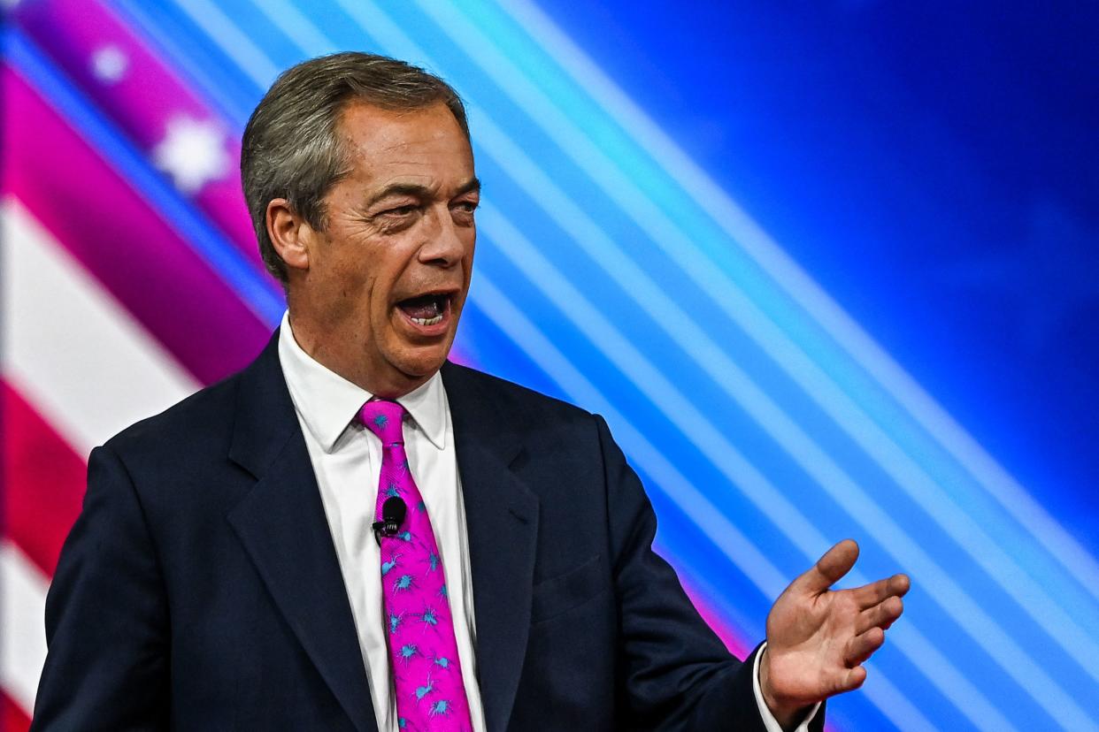 Nigel Farage attacked Matt Hancock on his GBNews show. (Getty)