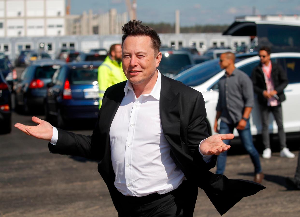 Elon Musk warns staff stock price could get ‘crushed like a souffle under a sledgehammer' (AFP via Getty Images)