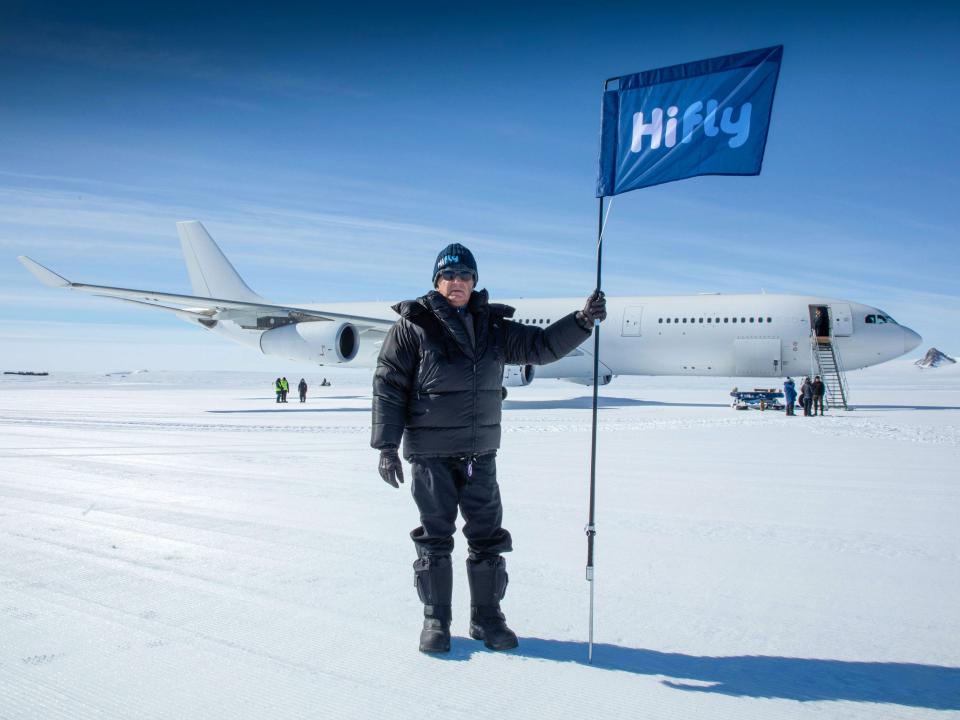 The first Airbus A340 to land on Antarctica.