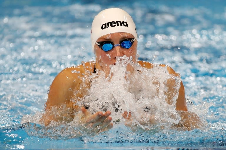 Katinka Hosszu of Hungary competes in the 100m Individual Medley final during the 13th FINA Short Course World Swimming Championships, in Windsor Ontario, Canada, on December 9, 2016