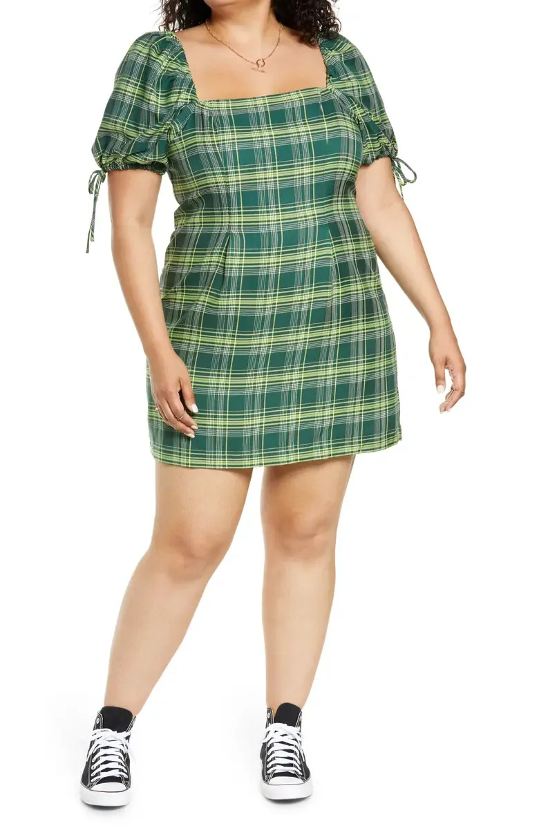 BP. Short Sleeve Plaid Minidress. Image via Nordstrom.