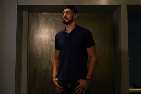 NBA player Enes Kanter poses for a portrait in Manhattan in New York City, New York, U.S. January 16, 2019. REUTERS/Gabriela Bhaskar