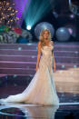 Miss Universe Australia, Renae Ayris, competes in an evening gown of her choice as one of the top ten contestants during this year's LIVE NBC Telecast of the 2012 Miss Universe Competition at PH Live in Las Vegas, Nevada on December 19, 2012. HO/Miss Universe Organization L.P., LLLP