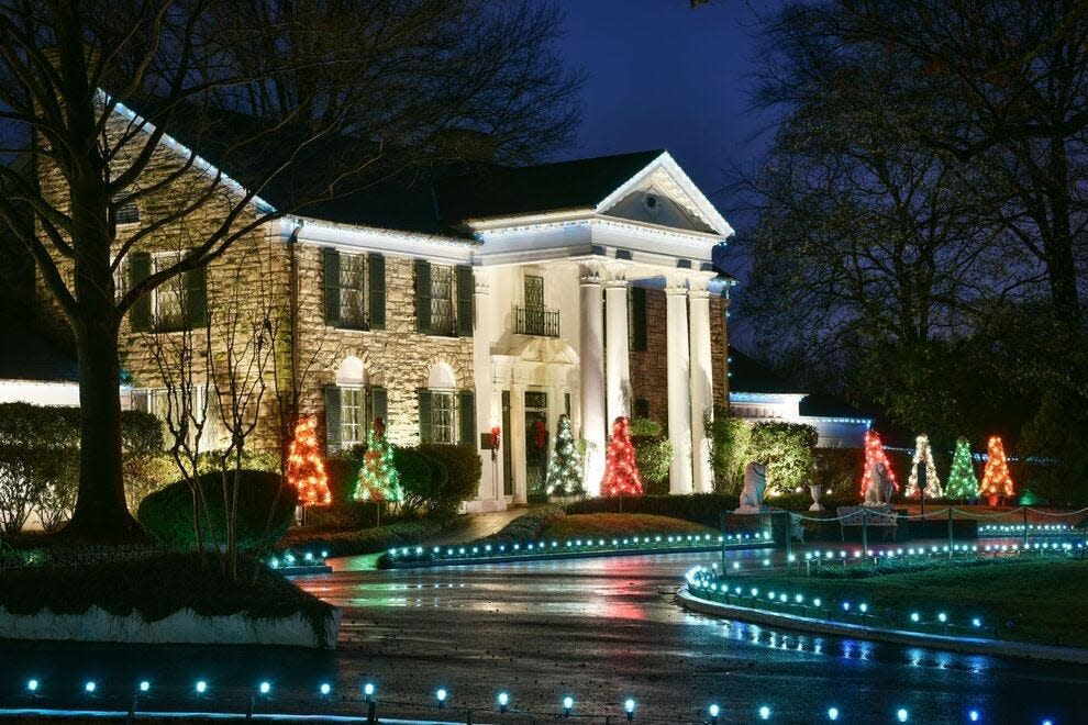 See how Elvis spent the holidays with a visit to Graceland