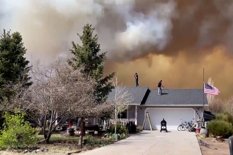 Smoke drifts from the Tunnel Fire north of Flagstaff