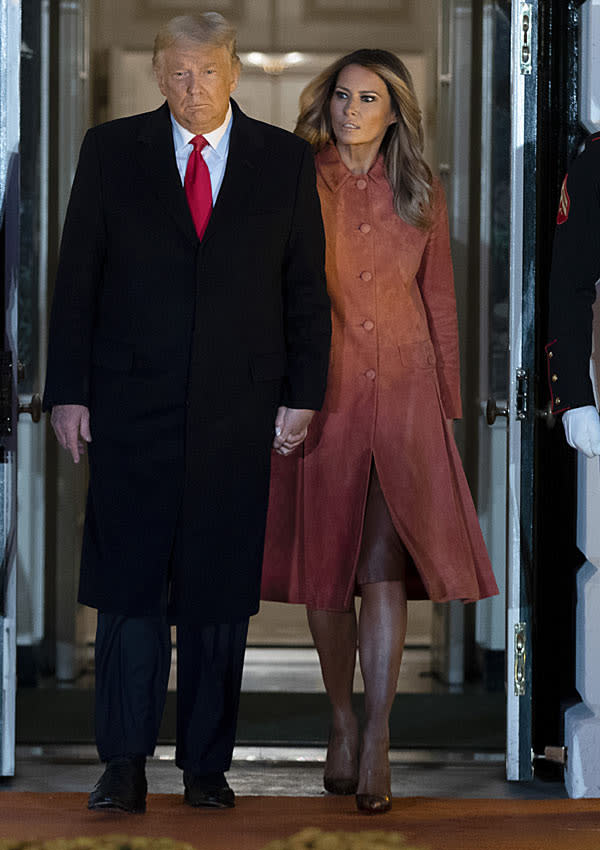 Melania Trump con falda lápiz