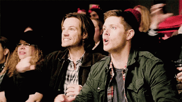 Sam and Dean cheering in "Supernatural"