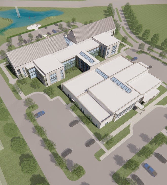 An aerial rendering shows what the new expansion will look like at Nashville State Community College's Clarksville campus.