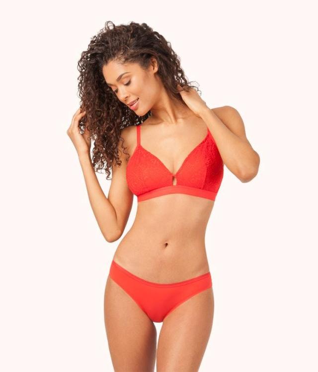 Red Lace Cupped Push-Up Bra Set – Enhom