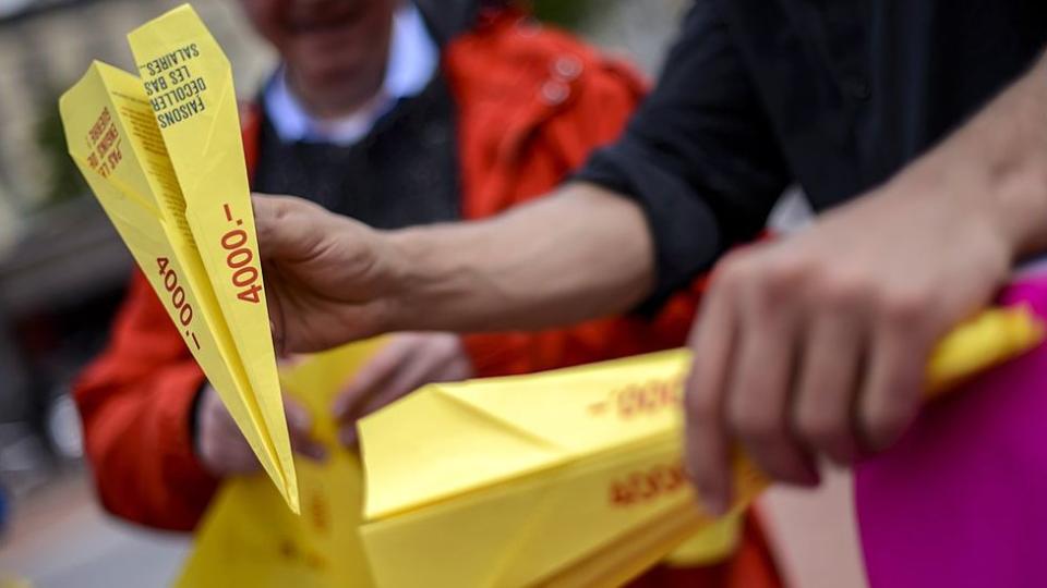 Propaganda por el referéndum por el salario mínimo en Ginebra