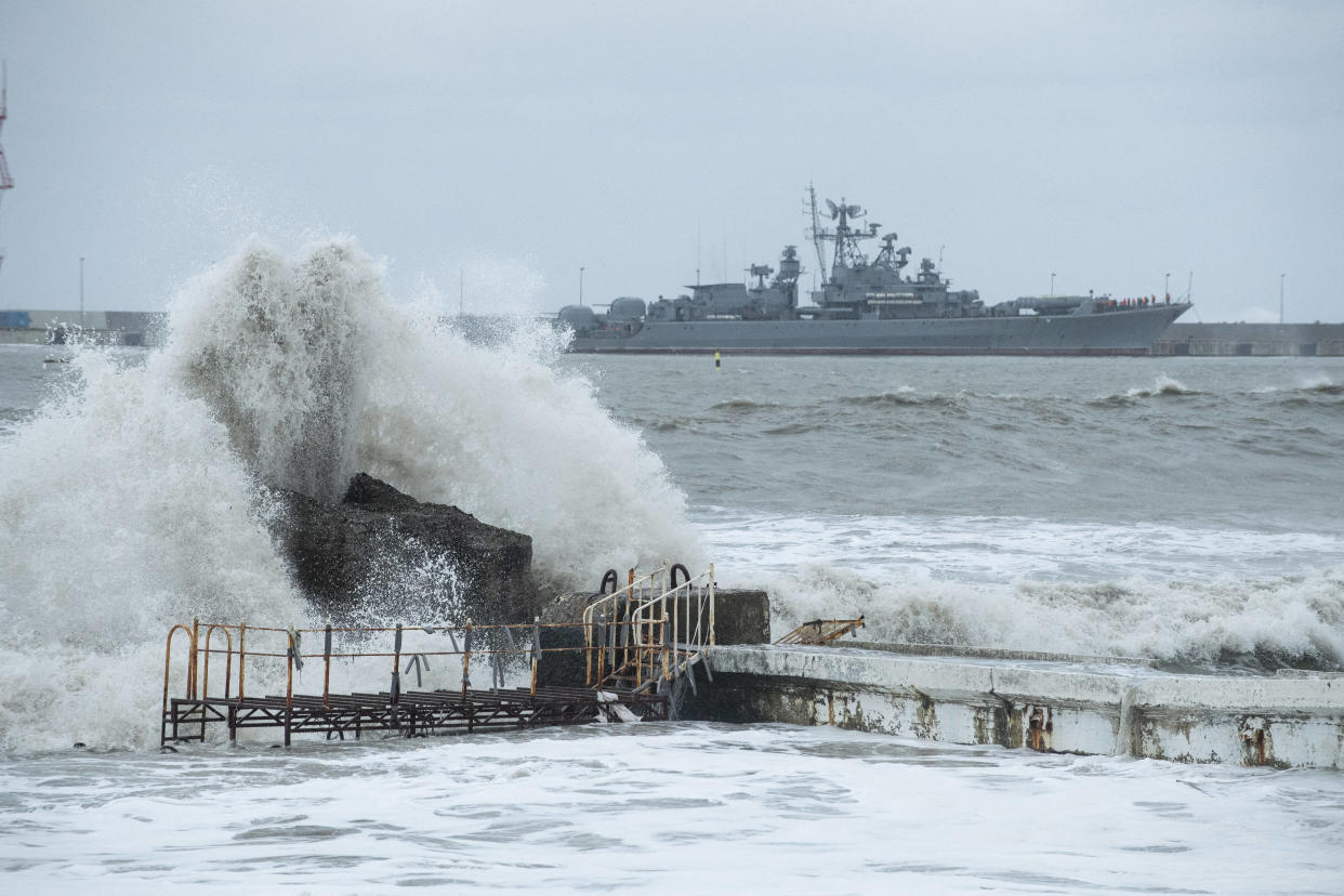 Un navire de guerre amarré dans le port de Sotchi, en Russie, le 27 novembre 2023. (photo d’illustration)