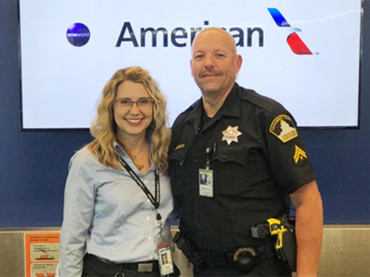 American Airlines agent Denice Miracle and Sheriff's Deputy Todd Sanderson: American Airlines