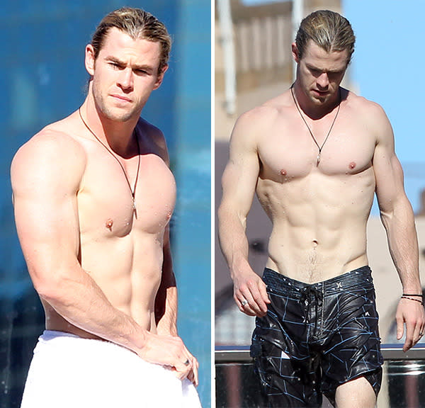 <p>It's no easy feat to lift Thor's hammer day in and day out, so Hemsworth's bulging biceps are very, very worthy of our attention.</p>