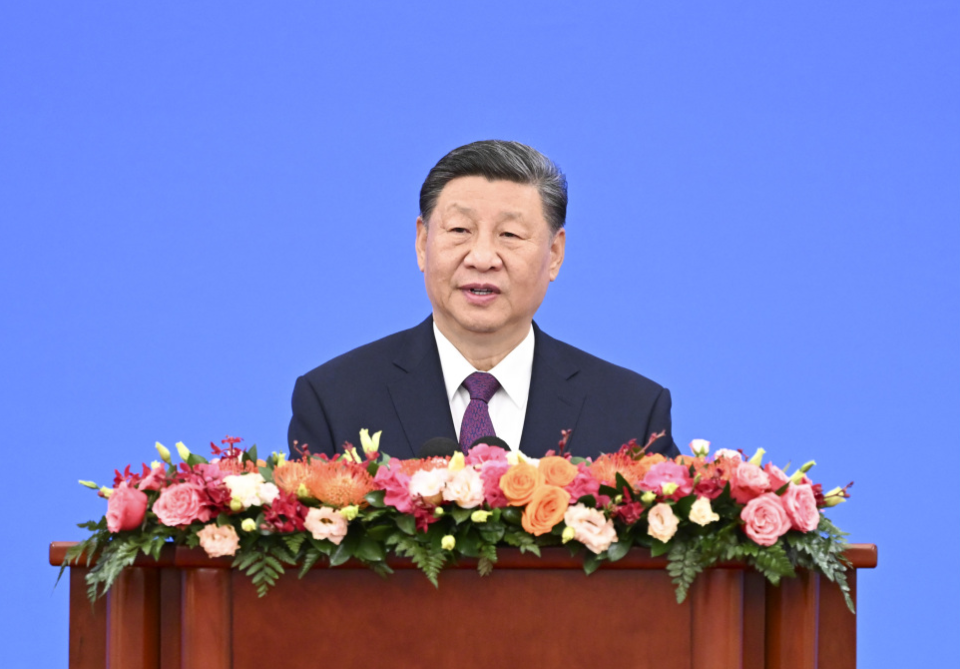  6月28日上午，和平共處五項原則發表70周年紀念大會在北京舉行，大陸國家主席習近平出席紀念大會並發表講話。（圖／新華社）