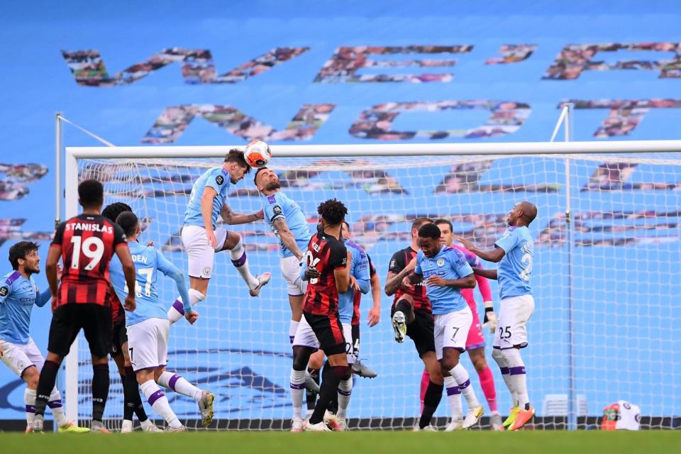 John Stones and Nicolas Otamendi showed why they have fallen down the defensive pecking order at Etihad Stadium (POOL/AFP via Getty Images)