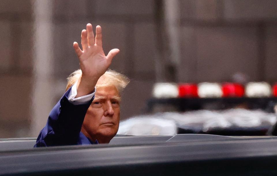 Former US President and Republican presidential candidate Donald Trump leaves Trump Tower in New York City on May 31, 2024.