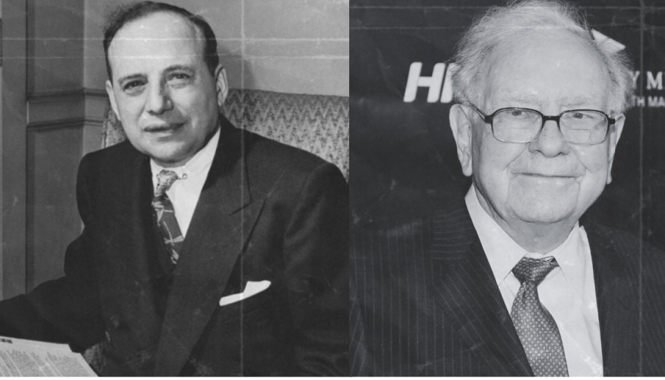 Benjamin Graham and his most famous student, Warren Buffett.<p>Photo of Benjamin Graham by AnonymousUnknown author, Public domain, via Wikimedia Commons; Photo of Warren Buffett by J. Countess/Getty Images; Canva</p>