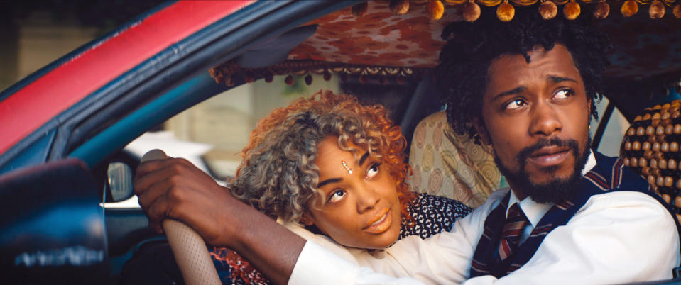 A man and a woman in a car