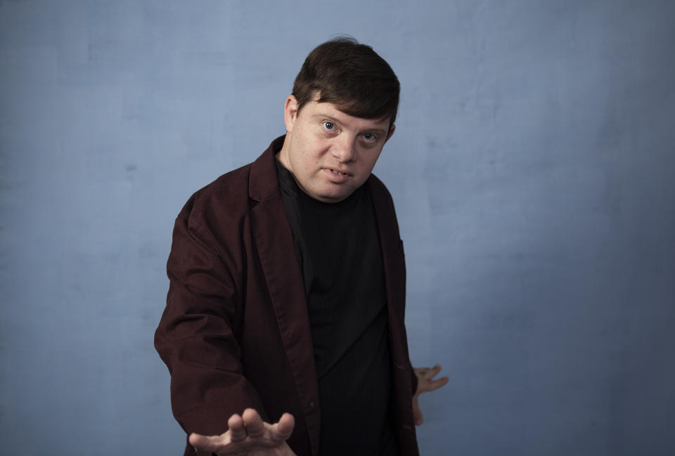 In this Dec. 5, 2019, photo Zack Gottsagen poses for a portrait in Los Angeles. Gottsagen was named one of The Associated Press’ Breakthrough Entertainers of 2019. (Photo by Rebeca Cabage/Invision/AP)