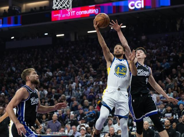 Golden State Warriors star Stephen Curry gets hot while Kings go cold in  their home opener