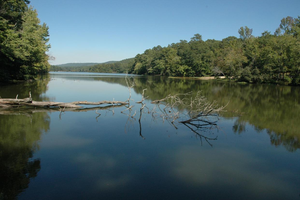 One of the fishing lakes at Oak Mountain State Park.