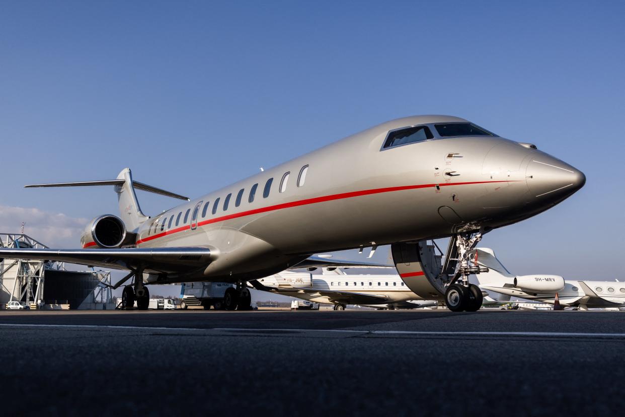 A Bombardier Global 7500 business jet 