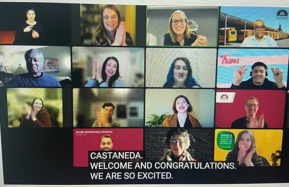 Andrea Castañeda is named the next Salem-Keizer Public Schools superintendent Tuesday, March 7, 2023, during a virtual board meeting.