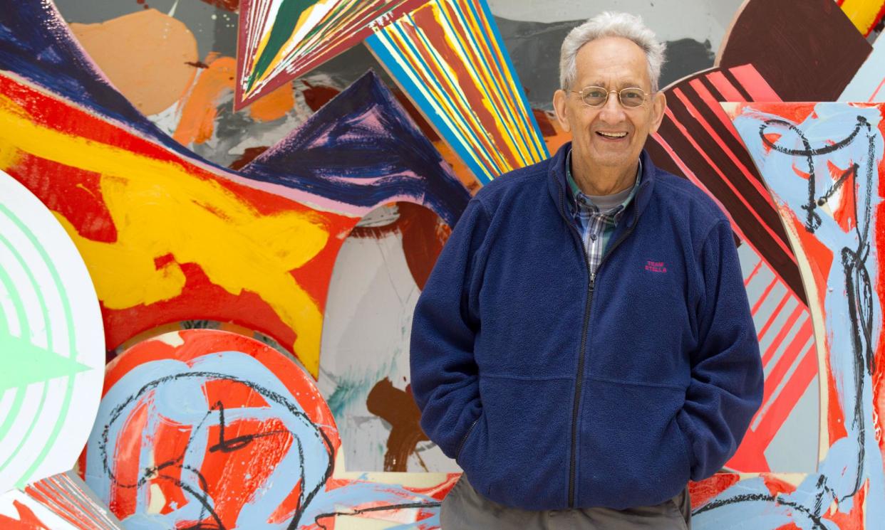 <span>Frank Stella in front of one of his works at Wolfsburg’s art museum, in Germany, 2012.</span><span>Photograph: Matthias Leitzke/EPA/Shutterstock</span>