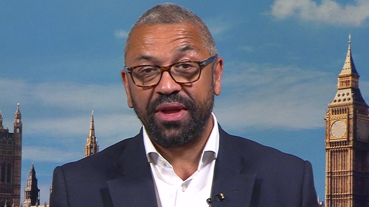 Home secretary James Cleverly appears on BBC Breakfast as part of his general election campaigning