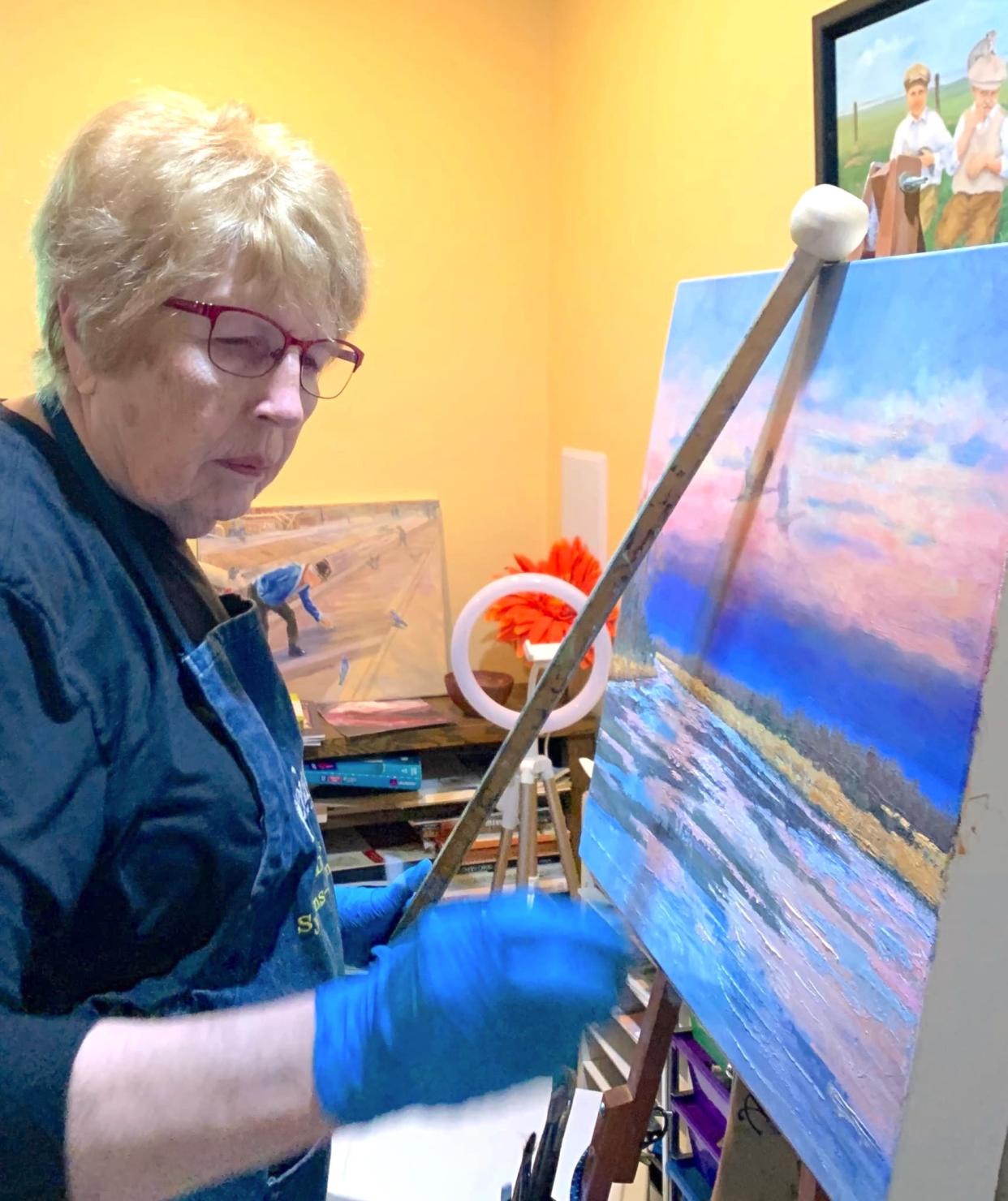 Plien air is painting what an artist sees and is often done outdoors. Doris Symens-Armstrong is also skilled in creating artwork within her at-home studio in Watertown.
