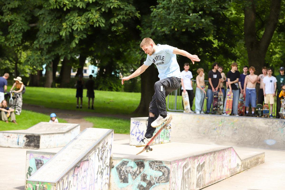 A special event aimed at skateboarders was held in Myrtle Park in Bingley on Sunday <i>(Image: Marcus Rattray (Bingley Camera Club))</i>
