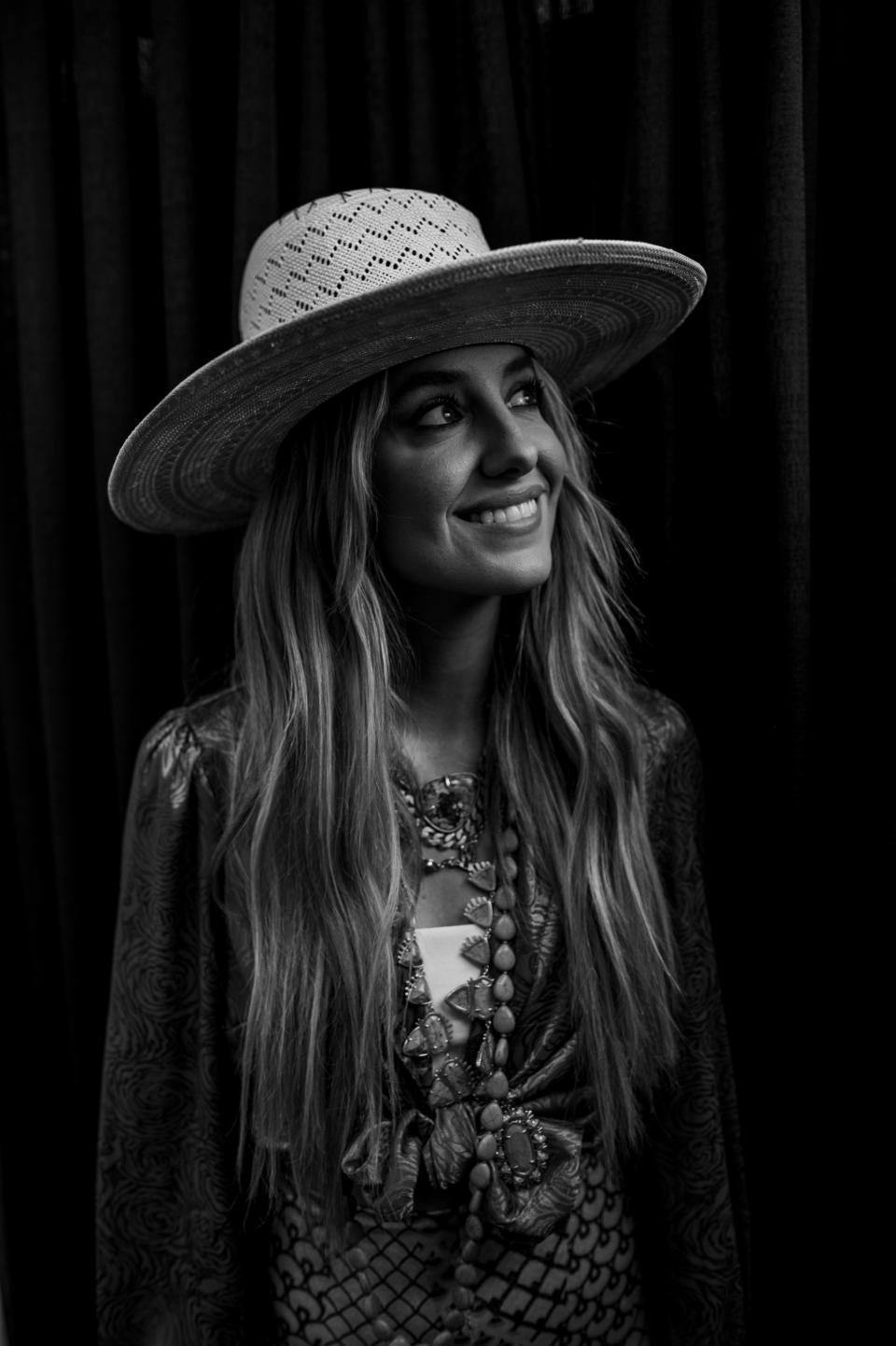 Lainey Wilson stands before being interviewed at Nissian Stadium  in Nashville , Tenn., Thursday, June 8, 2023.