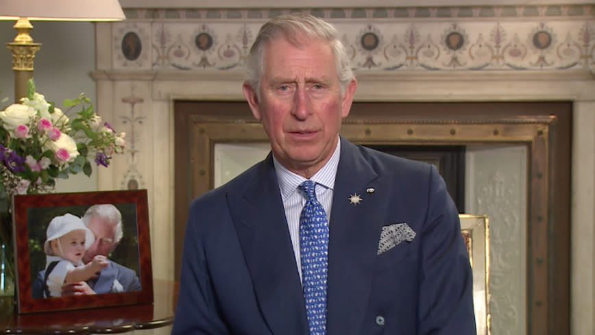 Prince Charles and Prince George portrait in the Earth Hour PSA. Photo: Youtube