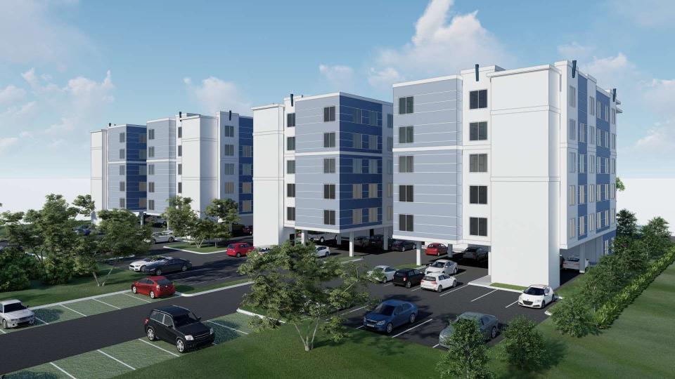 Madison Terrace, a proposed affordable housing project for people ages 55 and up, would replace a car lot at 821 S. Dixie Highway in Lake Worth Beach.