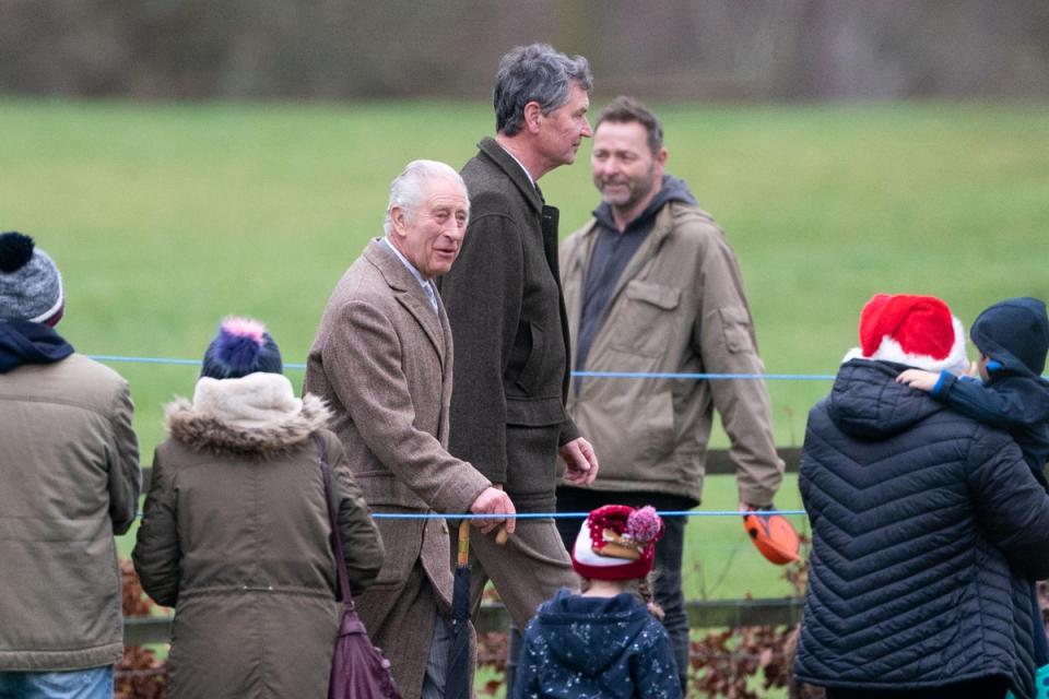 Charles arrives at Sandringham on Christmas Eve 2023 (PA)