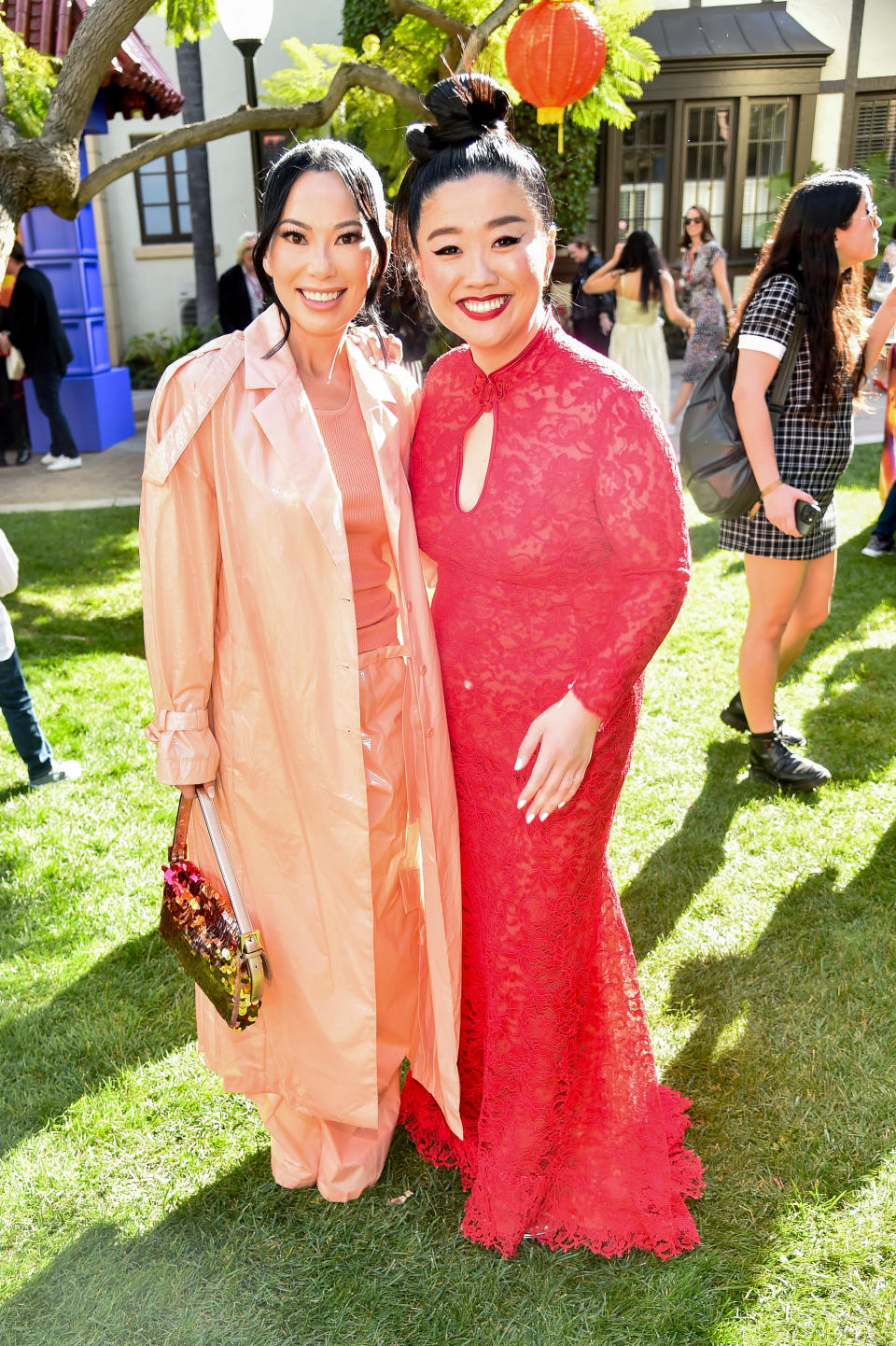 Christine Chiu and Sherry Cola at the Family Day global premiere of "The Tiger's Apprentice" held at Paramount Pictures Studio Sherry Lansing Theater on January 27, 2024 in Los Angeles, California.