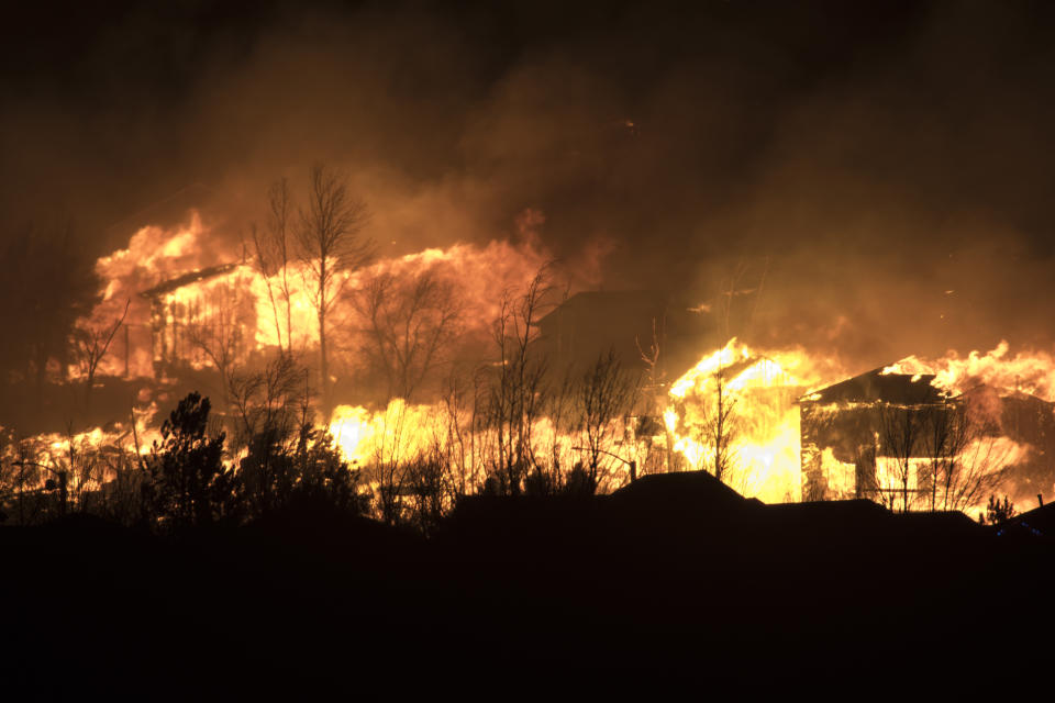 High winds 80 to 100 miles per hour fueled apocalyptic wild fires which tore across open grasslands and through homes in Superior, Colorado off highway 36. Power was cut to 34,000 homes and over 30,000 residents were forced to evacuate. Over 500 homes were destroyed by the Marshall fire outside Boulder, Colorado which was sparked by downed power lines in high winds on December 30, 2021.