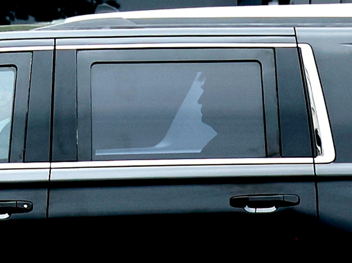 Former US President Donald Trump arrives at the E. Barrett Prettyman courthouse in Washington DC (Getty Images)