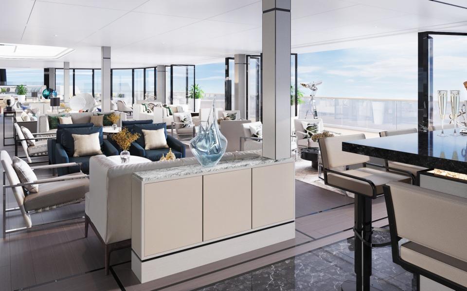 There is no grand atrium or reception on this cruise – but instead the 'Living Room'